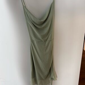PrettyLittleThing Green Slip Dress